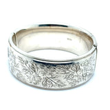 Pre-owned silver half engraved bangle