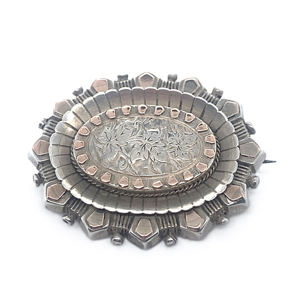 Silver Oval Brooch