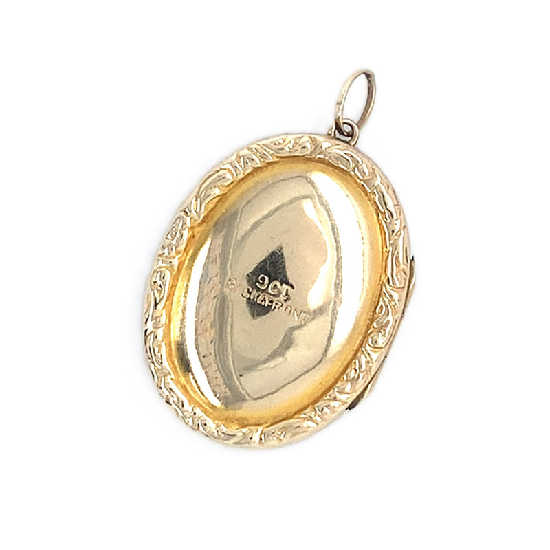 Hinged engraved locket