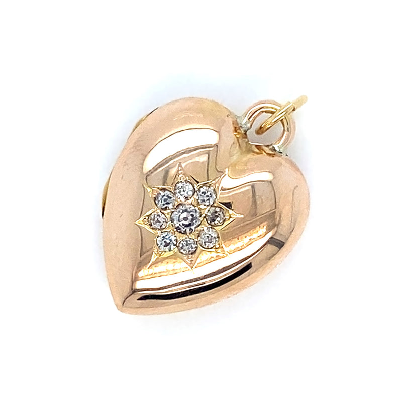 Diamond Set 18ct Gold Heart Shaped Locket