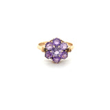 Gold Cluster Ring Set With Amethyst