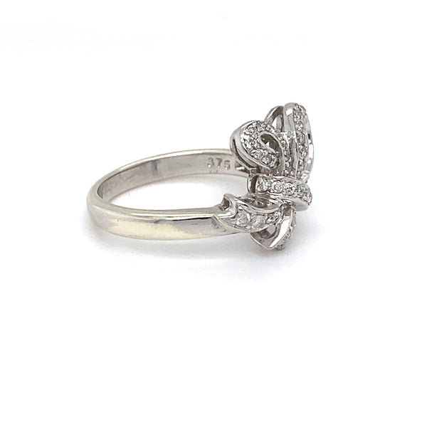 Diamond Set Bow Design Dress Ring