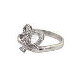 Diamond Set Bow Design Dress Ring