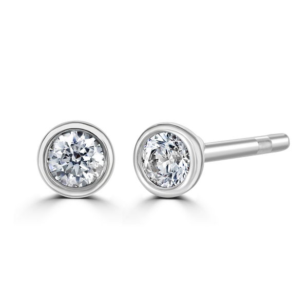 0.15ct Laboratory Grown Diamond Solitaire Stud Earrings - 9ct White Gold