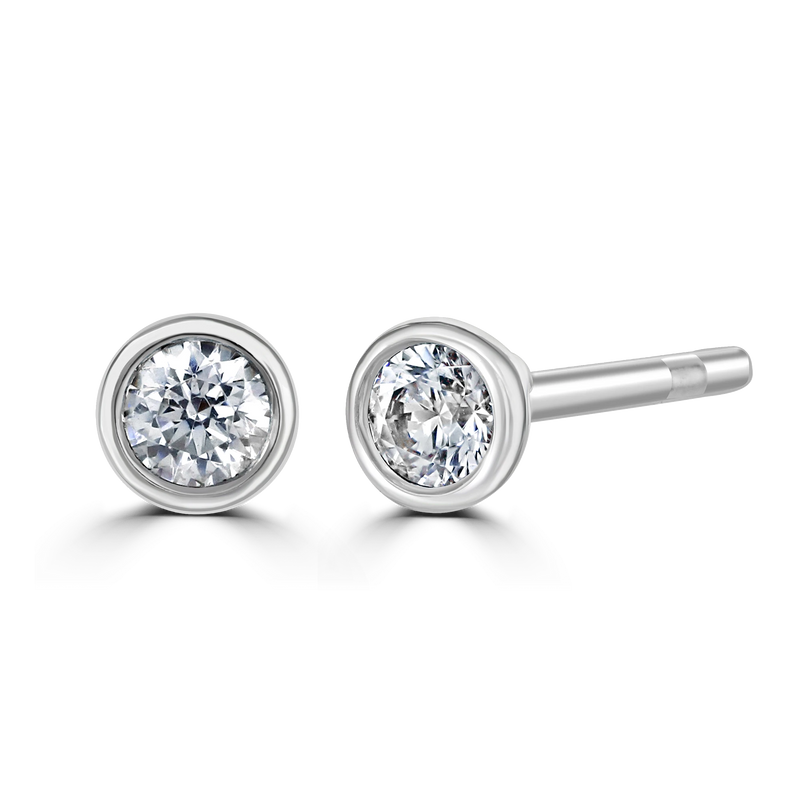 0.15ct Laboratory Grown Diamond Solitaire Stud Earrings - 9ct White Gold