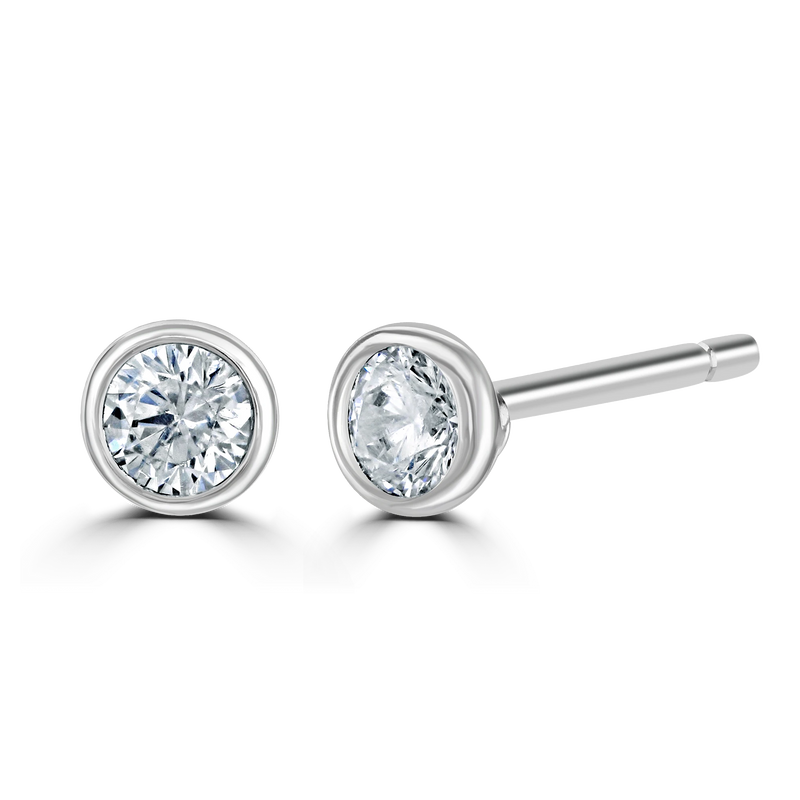 0.25ct Laboratory Grown Diamond Solitaire Stud Earrings - 9ct White Gold