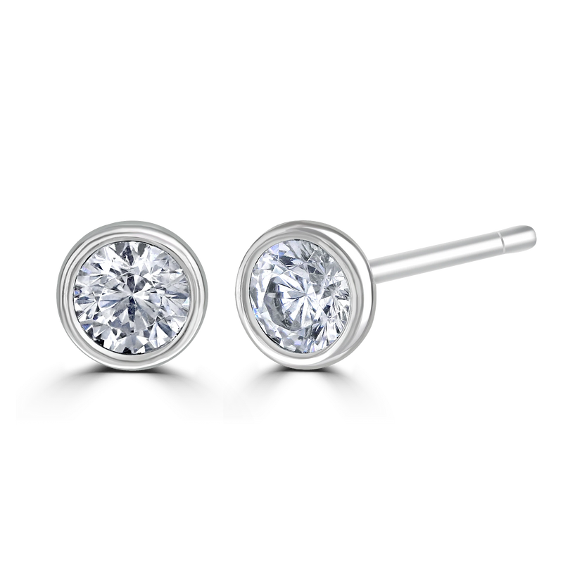 0.30ct Laboratory Grown Diamond Solitaire Stud Earrings - 9ct White Gold