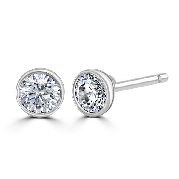 0.40ct Laboratory Grown Diamond Solitaire Stud Earrings - 9ct White Gold