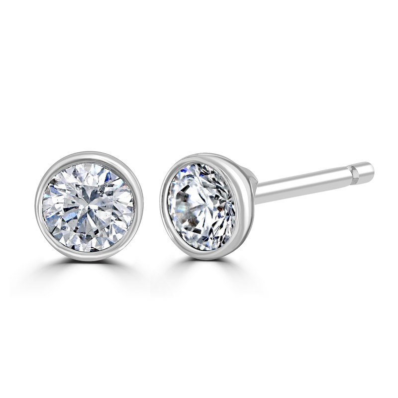 0.40ct Laboratory Grown Diamond Solitaire Stud Earrings - 9ct White Gold