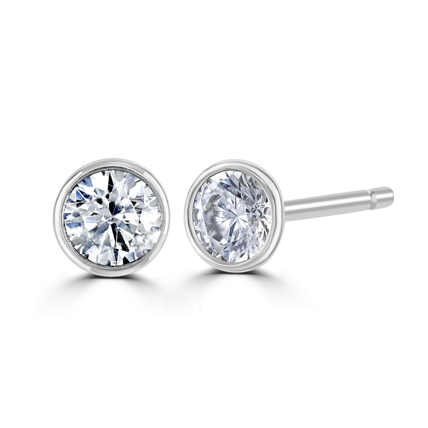 0.50ct Laboratory Grown Diamond Solitaire Stud Earrings - 9ct White Gold