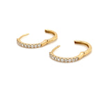 18ct Gold Hoop Earrings set with 20 Diamonds