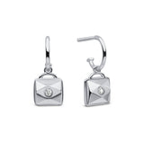 Little Miracles Diamond Drop Earrings - Sterling Silver, Rhodium Plated