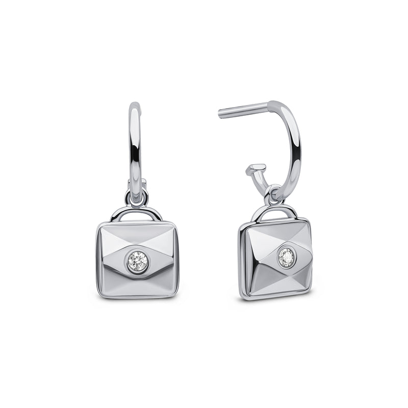 Little Miracles Diamond Drop Earrings - Sterling Silver, Rhodium Plated