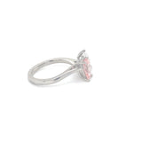 Platinum Ring with Lab Grown Pink and White Diamonds