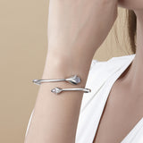 Fei Liu Cat's Eyes Stone Cubic Zirconia Sterling Silver Bangle