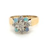 Opal & Diamond Cluster Ring