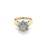 Opal & Diamond Cluster Ring