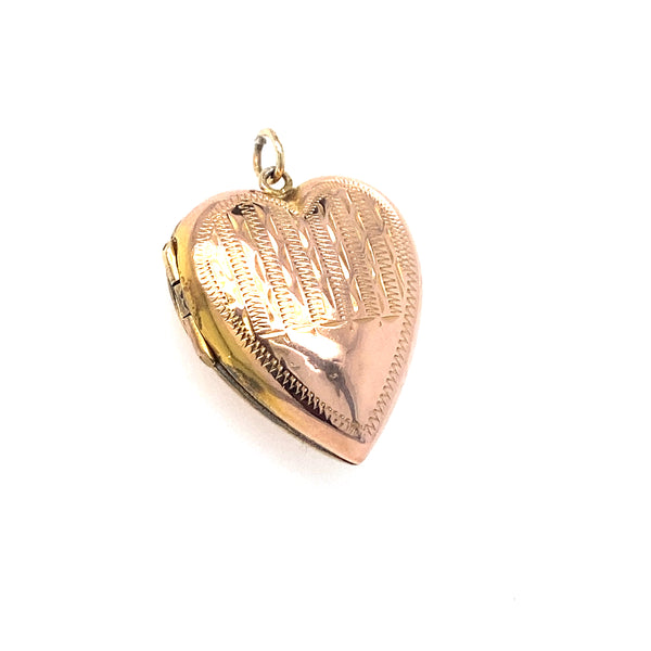 9ct Bk & Ft' heart shaped locket