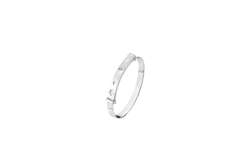 thumbnail image 2 of 925 Sterling Silver Solid Baby Children's Expandable ID Bangle – Personalisable 2 of 6