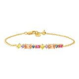 Ivrea Bracelet - 18k Gold Plated, with Multi-coloured Zirconia