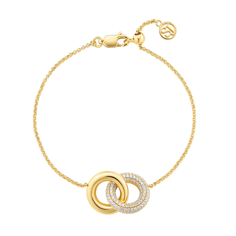 Carrara Bracelet - 18k Gold Plated Sterling Silver With White Zirconia