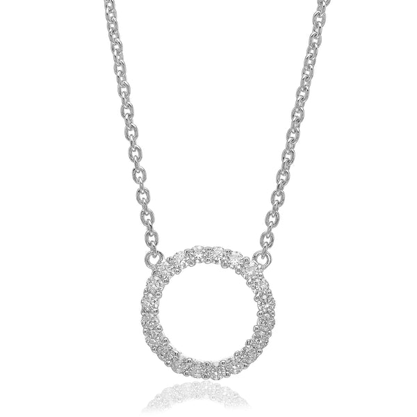 Biella Grande Necklace - Sterling Silver, With White Zirconia