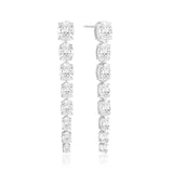 Ellisse Lungo Otto Earrings - Sterling Silver, With White Zirconia