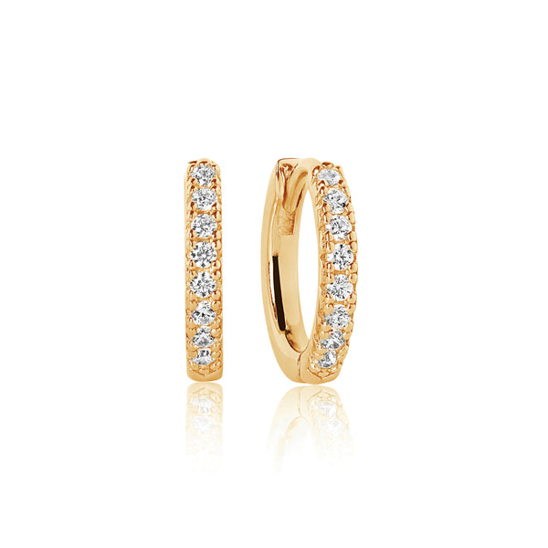 Ellera Medio Earrings - 18k Gold Plated, With White Zirconia