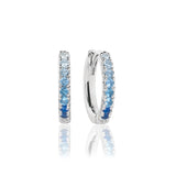 Ellera Medio Earrings - Sterling Silver, With Gradient Blue Zirconia