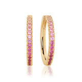 Ellera Grande Earrings - 18k Gold Plated, With Pink Zirconia