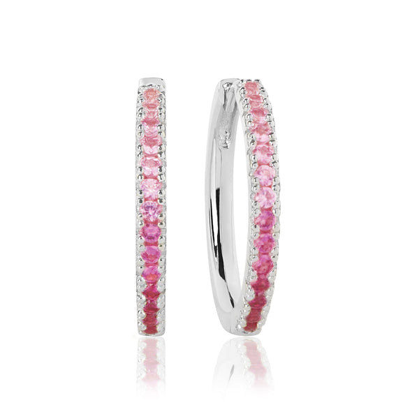 Ellera Grande Earrings - Sterling Silver, With Pink Zirconia