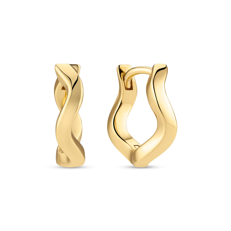 Ellera Waves Pianura Medio Earrings - 18k Gold Plated