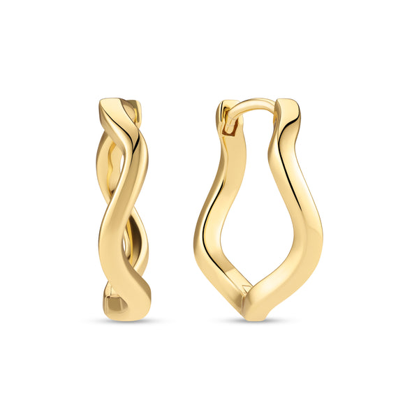 Ellera Waves Pianura Grande Earrings - 18k Gold Plated