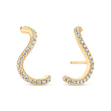 Ellera Waves Earrings - 18k Gold With White Zirconia