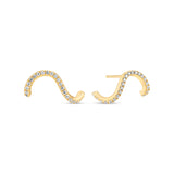 Ellera Waves Earrings - 18k Gold With White Zirconia