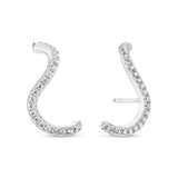 Ellera Waves Earrings - Sterling Silver With White Zirconia