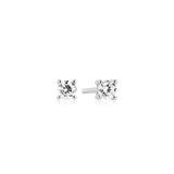 Princess Piccolo Earrings - Sterling Silver, With White Zirconia