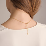 Ellera Quadrato Necklace - 18k Gold Plated, With White Zirconia