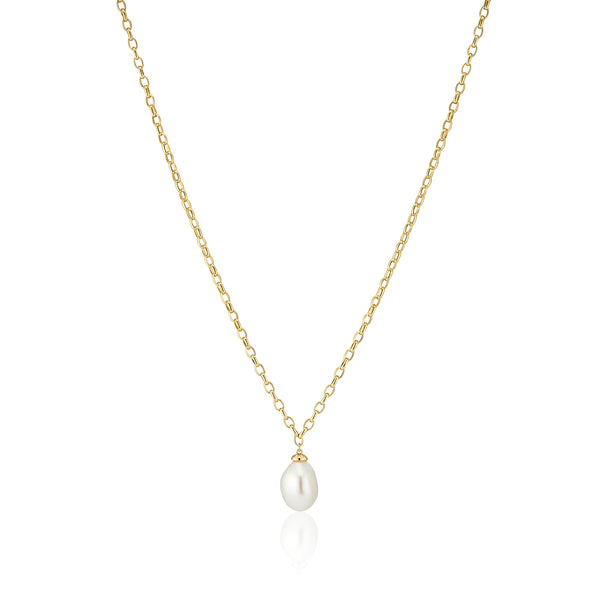 Padua Uno Necklace - 18K Gold Plated, With Freshwater Pearls