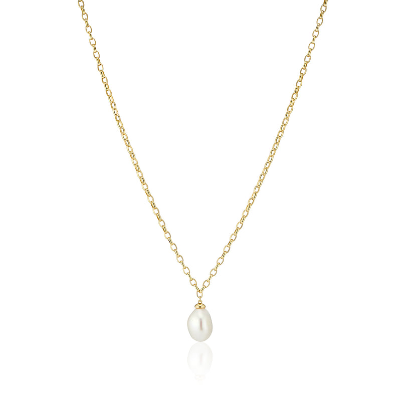 Padua Uno Necklace - 18K Gold Plated, With Freshwater Pearls