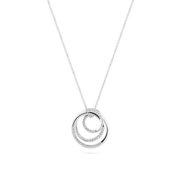 Spirale Necklace - Sterling Silver With White Zirconia