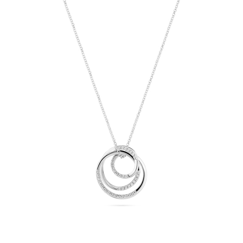 Spirale Necklace - Sterling Silver With White Zirconia