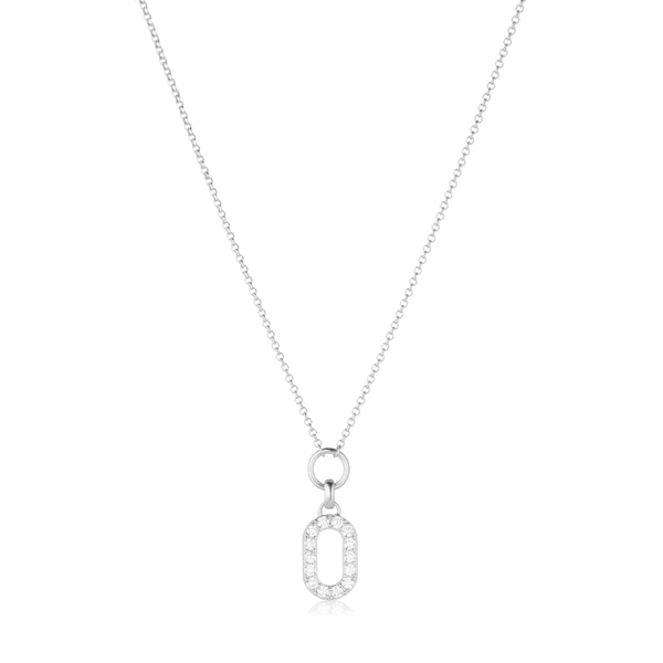 Capizzi Piccolo Necklace  - Sterling Silver, With White Zirconia