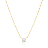 Ellera Quadrato Necklace - 18k Gold Plated, With White Zirconia