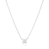 Ellera Quadrato Necklace - Sterling Silver, With White Zirconia