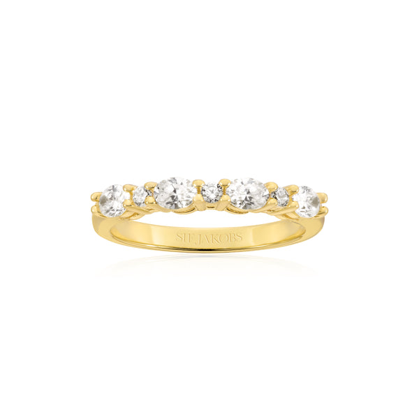 Ellera Ovale Ring - 18k Gold Plated, With White Zirconia