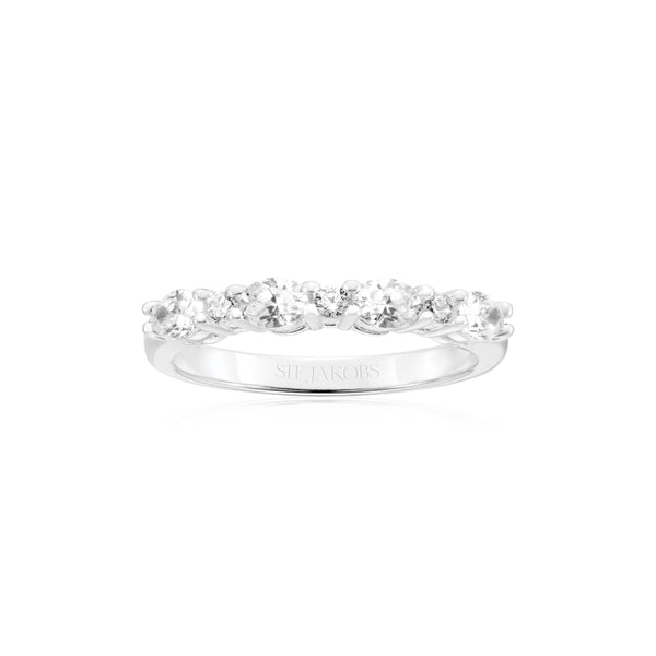 Ellera Ovale Ring - Sterling Silver With White Zirconia