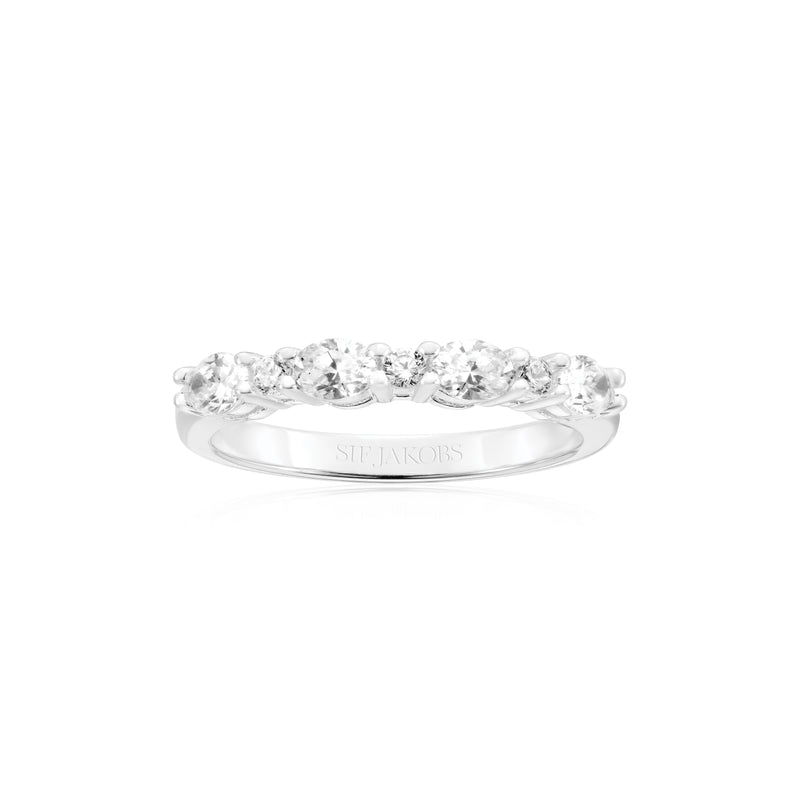 Ellera Ovale Ring - Sterling Silver With White Zirconia