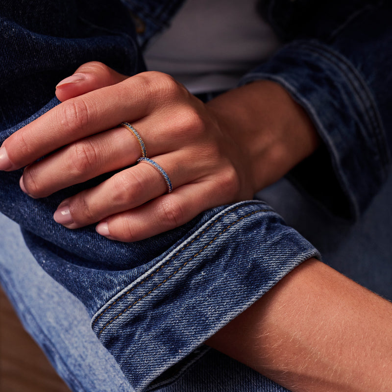 Ellera Ring - Sterling Silver, With Gradient Blue Zirconia