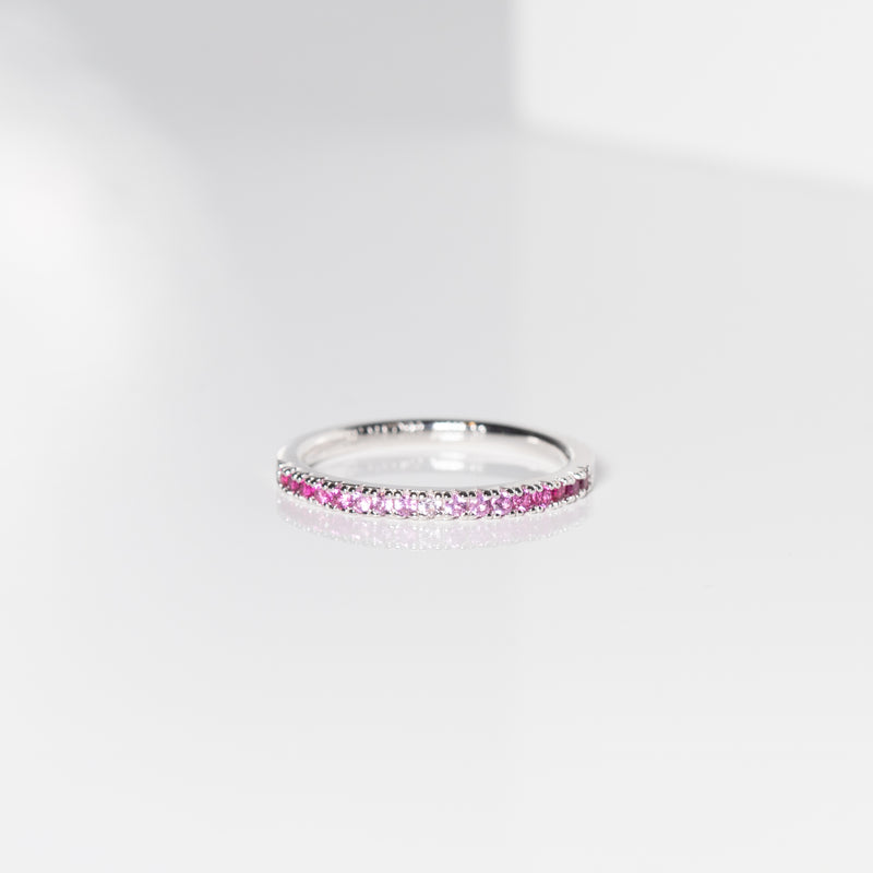 Ellera Ring - Sterling Silver, With Gradient Pink Zirconia